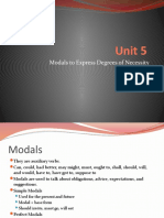 Unit 5: Modals To Express Degrees of Necessity