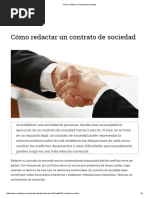 Cómo Redactar Un Contrato de Sociedad