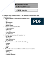 Instrumentation For Industrial Process QUIZ No.