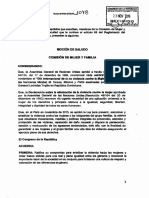 MOCIÓN DE SALUDO - 25 de Noviembre "Día Internacional de La Eliminación de La Violencia Contra La Mujer".