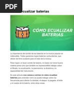 Como Ecualizar Baterias