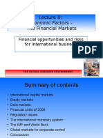 Economic Factors - The Financial Markets: Financial Opportunities and Risks For International Business