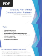 Oral and Non-Verbal Communication Patterns