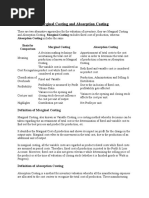 Marginal Costing and Absorption Costing