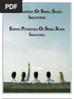 Export Potentials of Small Scale Industries