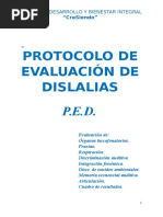 PED. Protocolo de Evaluacion de Dislalias