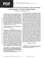 Correlation Between Heat Treatment Microstructure and Properties of Trip Assisted Steels