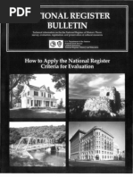 National Register Bulletin 15:criteria For Evaluation