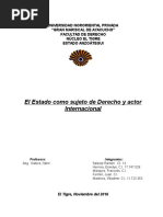 El Estado CM Sujeto de Derecho y Actor Internacional