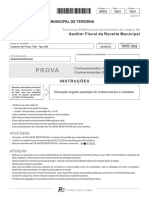 FCC 2016 Prefeitura de Teresina Pi Auditor Fiscal Da Receita Municipal Prova