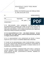 Carta de Compromiso para Los Padres de Familia