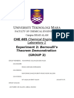 Lab Report Bernoulli Theorem Demonstration (Full Report)