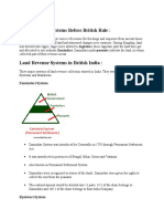 Land Revenue Systems Before British Rule