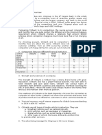 Citibank Competitive Overview