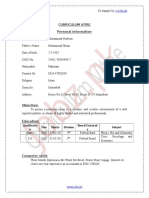 Curriculum Vitae Personal Information: CV - Jobz.pk