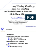 Recent Topics of Welding Metallurgy Relating To Hot Cracking and Embrittlement in Iron and Nickel-Base Alloys