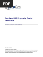 Secugen Usb Fingerprint Reader User Guide: Installation, Usage, Care and Troubleshooting