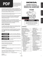 Manual Del Propietario Motor Honda GX200