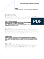 Business Plan Project Student Template