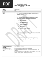 Norfolk Public Schools Lesson Plan Template - Daily Plan 6 Grade Name: Subject: Date: Sol