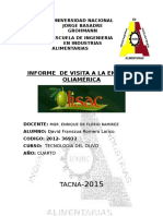 Informe de Visita A La Empresa Oliamérica