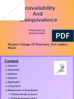 Bioavailability and Bioequivalence