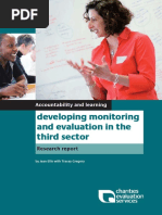 Accountability and Learning: Developing Monitoring and Evaluation in The Third Sector (Ellis 2008)