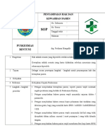 7.1.3 Ep 3. Sop Penyampaian Hak Dan Kewajiban Kepada Pasien Dan Petugas, Bukti - Bukti Pelaksanaan Penyampaian Informasi