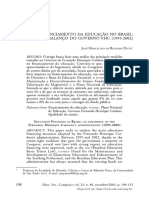 José Marcelino de Resende Pinto - Financiamento Da Educação No Brasil