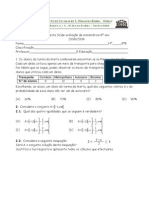 9º Ano 5º Teste Matemática (A) 08-09 - Probabilidades, Função e Gráficos, Trigonometria, Circunferência, Prof TM