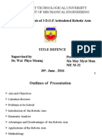 K.analysis of The Articulated Robotic Arm (TITLE DEFENCE)