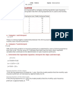 A Random Sample of Eight Drivers Insured With A Company and Having Similar Auto Insurance Policies Was Selected