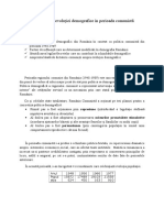 Coordonatele Evoluției Demografice În Perioada Comunistă