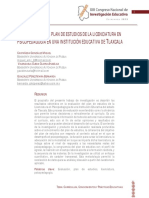 La Evaluación Del Plan de Estudios de La Licenciatura en Psicopedagogía en Una Institución Educativa de Tlaxcala