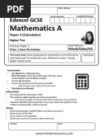 Practice P2 Higher Edexcel 2