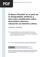 Domenech, Eduardo (2007) - El Banco Mundial en El Pais de La Desigualdad Politicas y Discursos Neoliberales Sobre Diversidad Cultural y Ed (..)