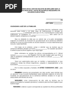 Modelo Escrito en El Que Se Solicita Se Declare Que La Sentencia Dictada en El Juicio de Divorcio Necesario Ha Causado Ejecutoria