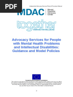 Advocacy Services For People With Mental Health Problems Intellectual Disabilities Guidance Model Policies Text Version