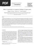 Effects of Metakaolin On Autogenous Shrinkage of Cement Pastes