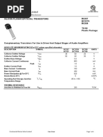 Continental Device India Limited: Silicon Planar Epitaxial Transistors BC337 BC337A BC338 TO-92 Plastic Package