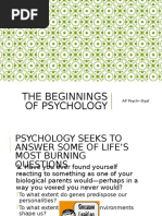 The Beginnings of Psychology: AP Psych - Dyal