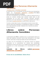 Libros Sobre Personas Altamente Sensibles