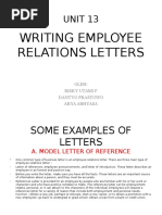 Writing Employee Relations Letters: Unit 13