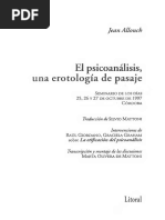 Allouch Jean - El Psicoanalisis - Una Erotologia de Pasaje