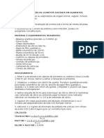 Determinação de Cloretos Solúveis em Alimentos