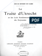 Le Traité D'utrecht Et Les Lois Fondamentales Du Royaume