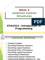 Selection Control Structures: Week 4