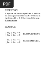 Definition: A System of Linear Equations Is Said To Be Homogeneous If It Can Be Written in The Form A X 0. Otherwise, It Is Non-Homogeneous