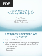 "Classic Limitations" of Tendering NRW Projects?: Arjun Thapan Waterloss 2012 Manila, Philippines