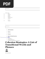 Cohesion Strategies: A List of Transitional Words and Phrases